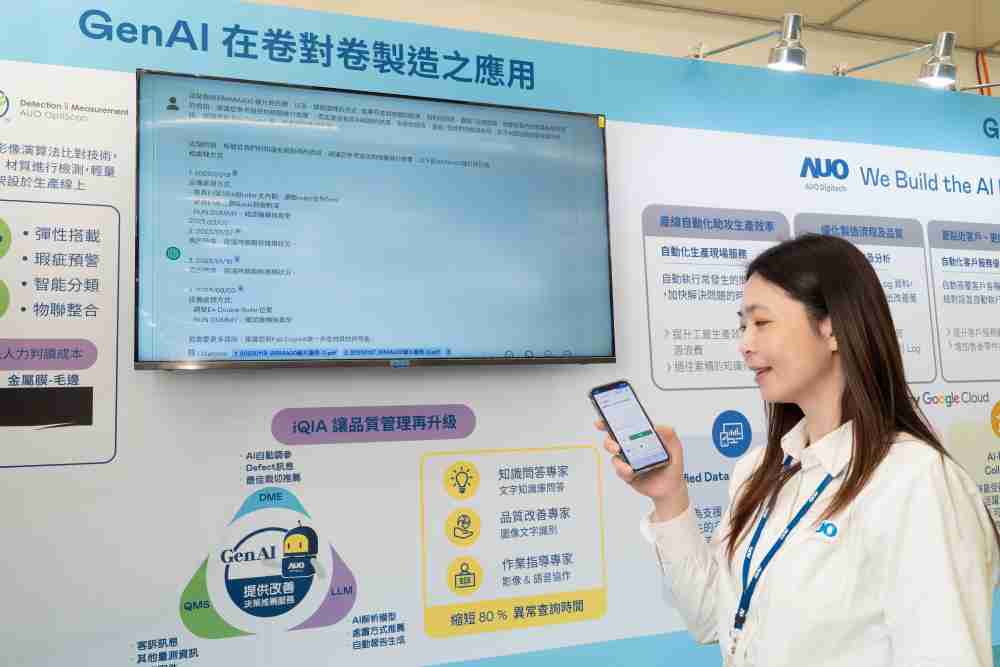 壹号平台数位积极发展数智化转型，，透过AI落地应用优化制造流程，，革新人力、、、、生产效率与设备维护效益，，，图为〝智能质量推升助手-iQIA〞（Intelligent quality improve assistant）应用情境，，，，协助质量管理再升级。。。